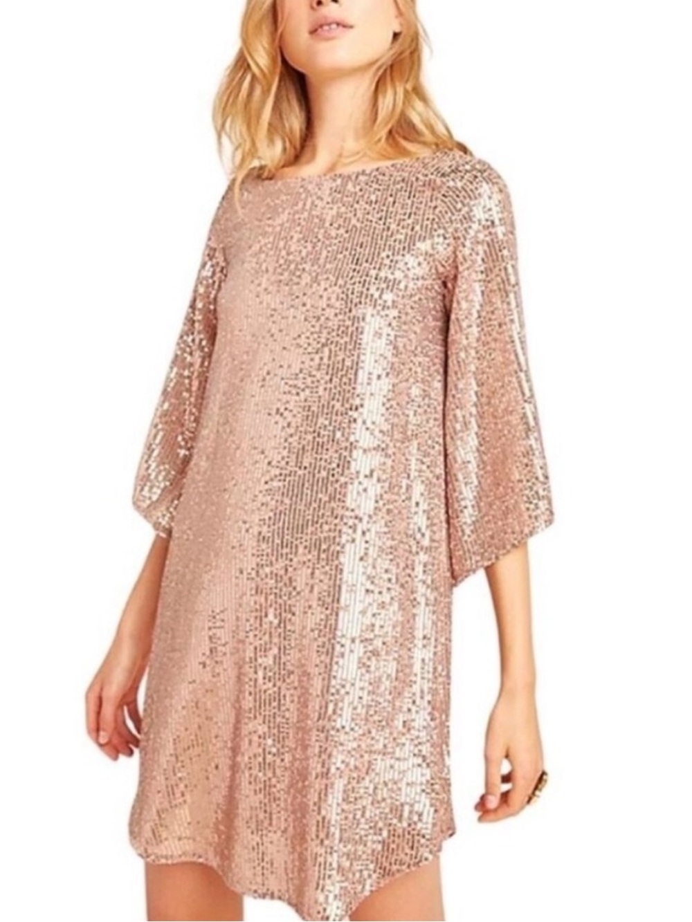 By Anthropologie Starling Sequinned Tunic Dress